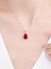 Natural Pigeon Blood Red Garnet 5.6 Carat Diamond Inlay 18K Rose Gold Minimalist Pendant Necklace for Wedding Anniversary Party