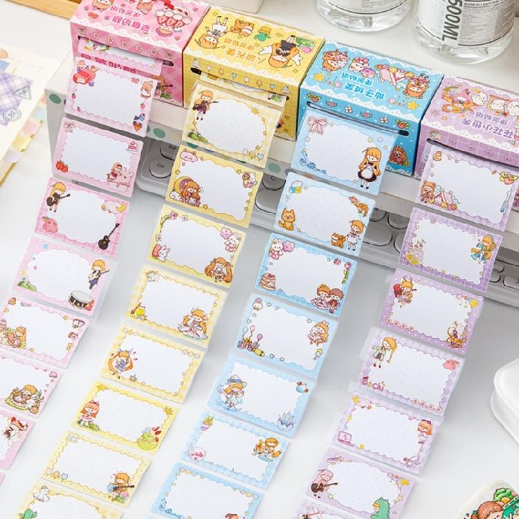 70 Sheets Pull Out Adhesive Notes Pad Small Notepads Cartoon Notes Paper Reminders on Fridges Book Calendar Notebook