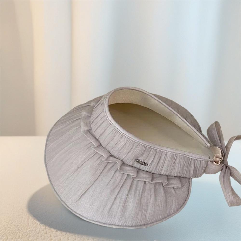 Organza Mesh Sun Visor Hat Wide Brim Visor Cap Foldable Wide Brim Hat  Daily Sunshade