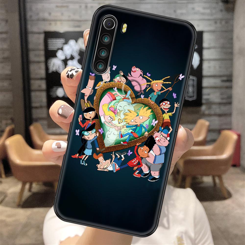 Cartoon Hey Arnold Phone Case For Xiaomi Redmi Note 7 8 9 10 7A 8T 9A 9T 9S 10S Pro black luxury funda soft cover tpu Etui