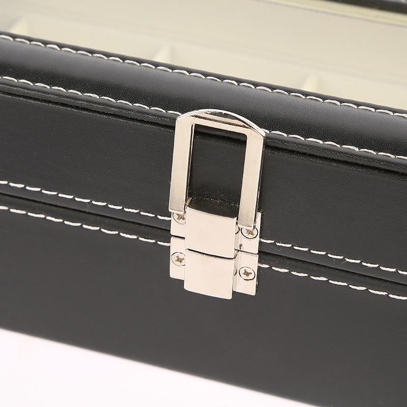 6Grid Slots Jewelry Watches Display Storage Box Case Pu Leather Display Holder