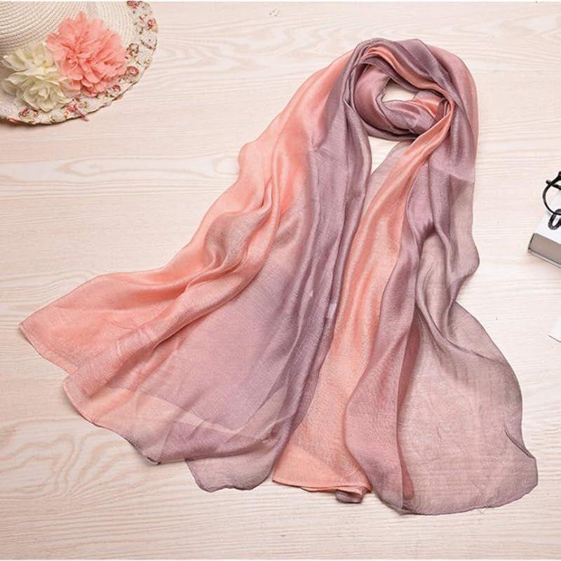 Used (MAYUDAMA SILK) Silk Scarf Stole Spring/Summer Shawl Stylish Cold Protection Sun Protection for Women (7. Powder Ash) 0