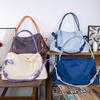 Casual Nylon Canvas Shoulder Bag Large Capapcity Zipper Close Tote Bag Soft Waterproof Travel Bag Women Bag