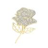 Sparkling Rhinestones Rose Brooches Alloy Pins Elegant Brooch Alloy Texture Statement Brooch for Special Occasions