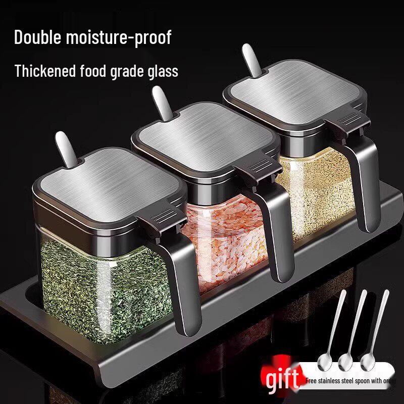 Glass Kitchen Seasoning Jar Set