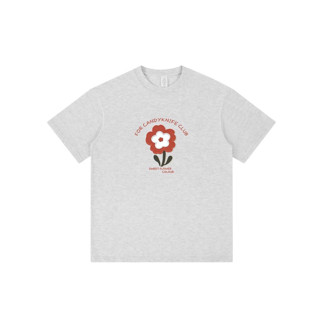 Women's Summer Floral Cotton T-Shirt: Loose Fit, Round Neck, Short Sleeve, Trendy American Design