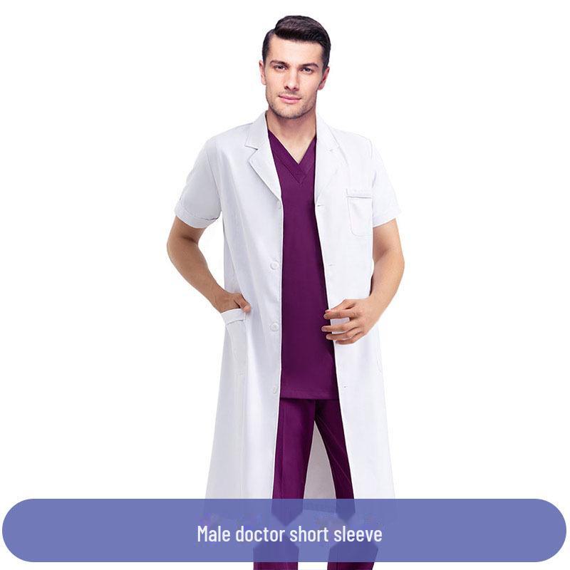 Unisex White Lab Coat for College Students, Doctors, Nurses, Beauty Salon Workers - Long or Short Sleeve Option