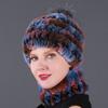 New hat scarf winter thickened thermal hat Rex rabbit fur grass Rex rabbit fur scarf two-piece set