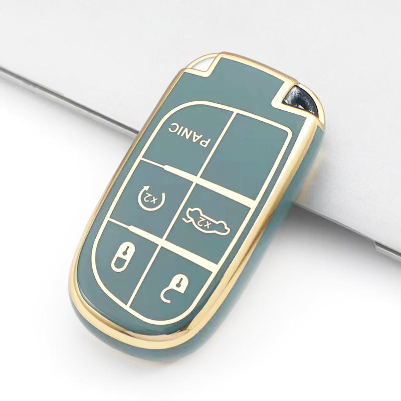 

Gold Edge TPU Shell For Dodge Ram Charger 1500 Challenger Chrysler 300C Journey Car Remote Key Case Cover For Jeep Renegade Grand Cherokee 5 button key cover серый