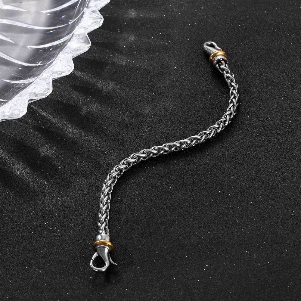 Hip-hop Cool Men's Bracelet Titanium Steel Gold-plated Fashionable Twist Bracelet