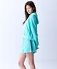 CRUSHST Slim Stripe Pigment Sweat Shorts Cool Mint