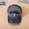 Breathable Embroidered Sun Protection Hat, Men's Baseball Cap Spring and Autumn Sun Hat Washed