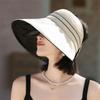 Sunscreen Hat Women's Summer Vinyl Big Brim Empty Top Hat Simple Casual Women's UV Protection Sun Hat Cover Face