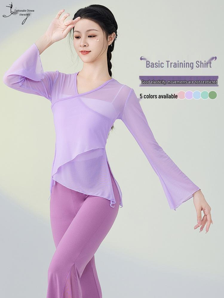 2025 New Chinese Classical Dance Gauze Top for Training and Performances