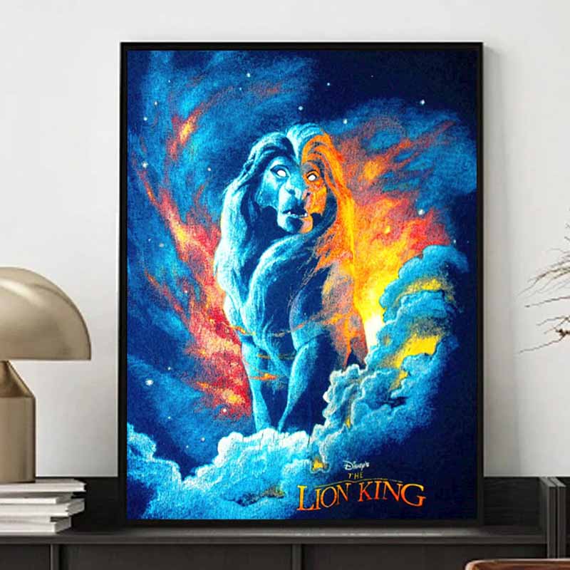 Disney 5D DIY Diamond Painting Lion King Mufasa Soul Illustration Embroidered Mosaic Cross Stitch Home Decor Gift Crafts
