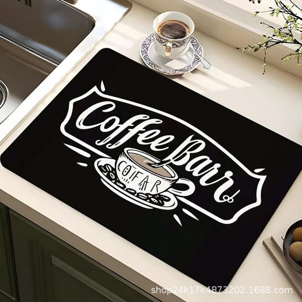 Kaffee Wasser Tasse Kieselgur Geschirr Matte Schnelltrocknend Rutschfest Abtropfmatte für Geschirr Arbeitsfläche Dekor Kaffeemaschine Geschirr Pad