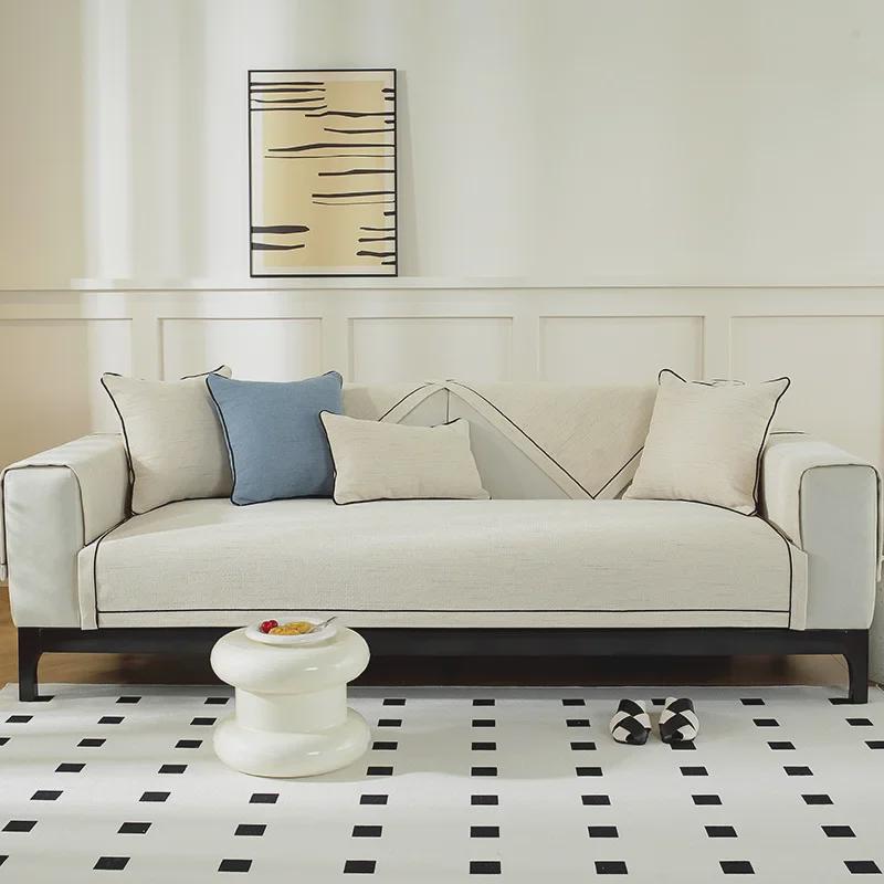 Helårs Chenille Sofapute & Sklisikkert Trekksett