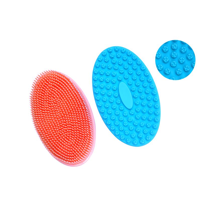 Silicone Back Body Bath Shower Shampoo Cleansing Washing Exfoliating Loofah Massage Sponge Scrubber Brush
