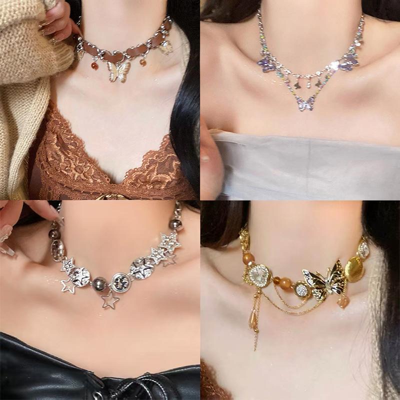 Collier de bonbons Y2K pour femmes et filles, ras du cou mignon et doux, chaîne courte colorée en perles tissées à la main