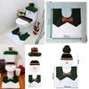 Festive 3 Pieces Set Christmas Bathroom Decoration With Santa Toilet Seat Cover