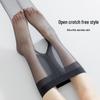 Women's Open Crotch Black Stockings - Ultra-Thin, 0D, Anti-Snag, Hand-Tearable, Sexy, and Customizable.