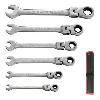 GOODRIG Ratchet Wrench Set with Rotating Ideal for Automotive and Includes Storage Bag Wrench, 6-Piece 180-Degree Ratchet, 72-Gear Design, Assembly,