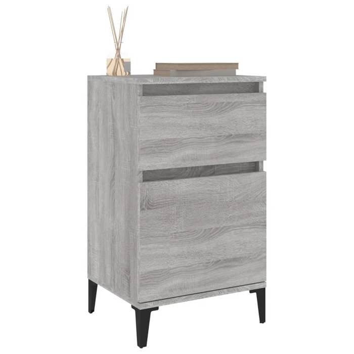 Table de chevet - Maison Exclusive - Sonoma gris - 40 x 35 x 70 cm - Bois d'ingénierie