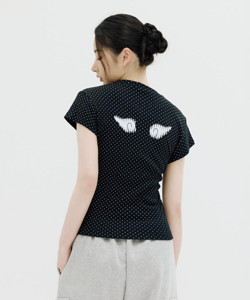 PRIMATE Dot Mini Wings Women'S Polka Dot Short Sleeve T-Shirt 3 Colors