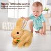 Simulation Electric Rabbit Pet Toy with Sound Walking Wiggle Ears Stuffed Rabbit Toys Interactive Plushies Birthday Gift for Kid