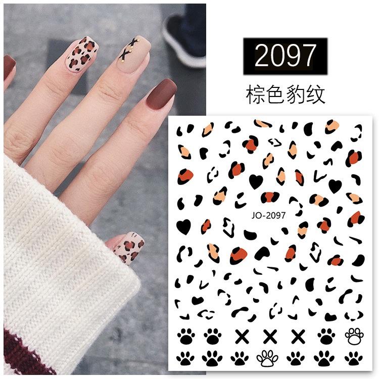 Ins Leopard Print 3D Nail Stickers Flame Self Adhesive Transfer Sliders Wraps Manicures Foils DIY Decorations,HOT Nail Art Tool