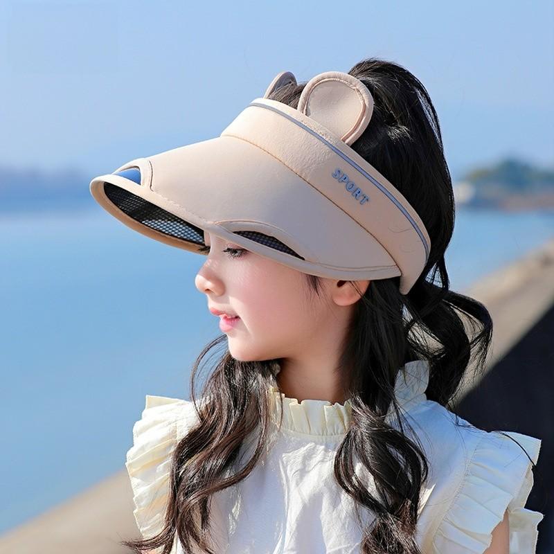 Kinder Sonnenhut mit Bärenohren und zusätzlichem atmungsaktivem Visier für den Sommer zum Spielen im Freien