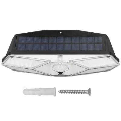 Utomhus 104LED Solcellslampa ABS 1800mah Vitt Ljus Väggmonterad 3 Belysningslägen 120 Graders Vinkel