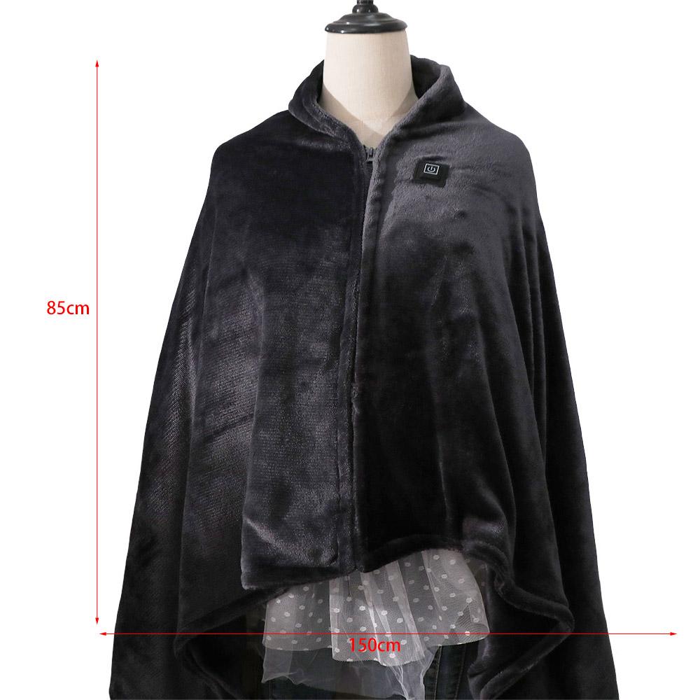 Coral Velvet Heating Blanket 3 Heated Level Electric Blanket USB Heating Shawl Body Warming
