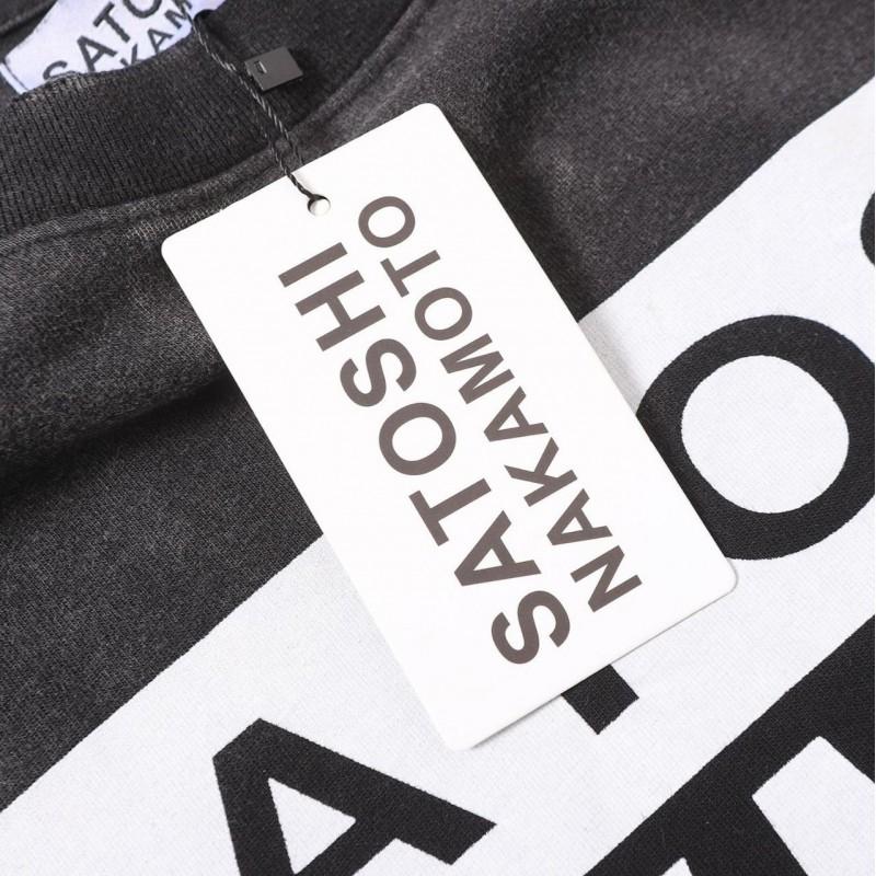 T-shirt Coton Surdimensionné Homme Avec Impression Graphique Satoshi Lavage Vintage Hip Hop Streetwear Manches Courtes