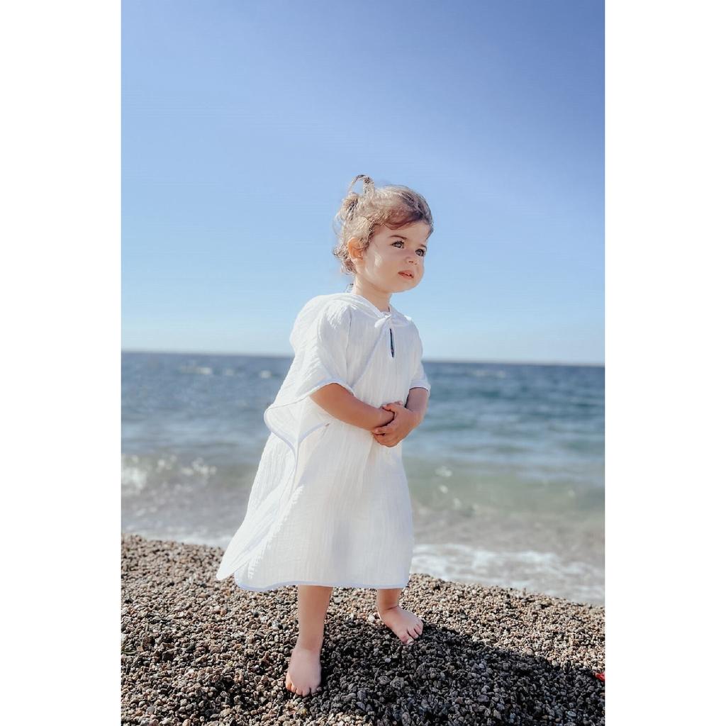 100% Organic Cotton Muslin Poncho - Girls Boys Baby Kids Poncho, Beach Poncho, Bathrobe