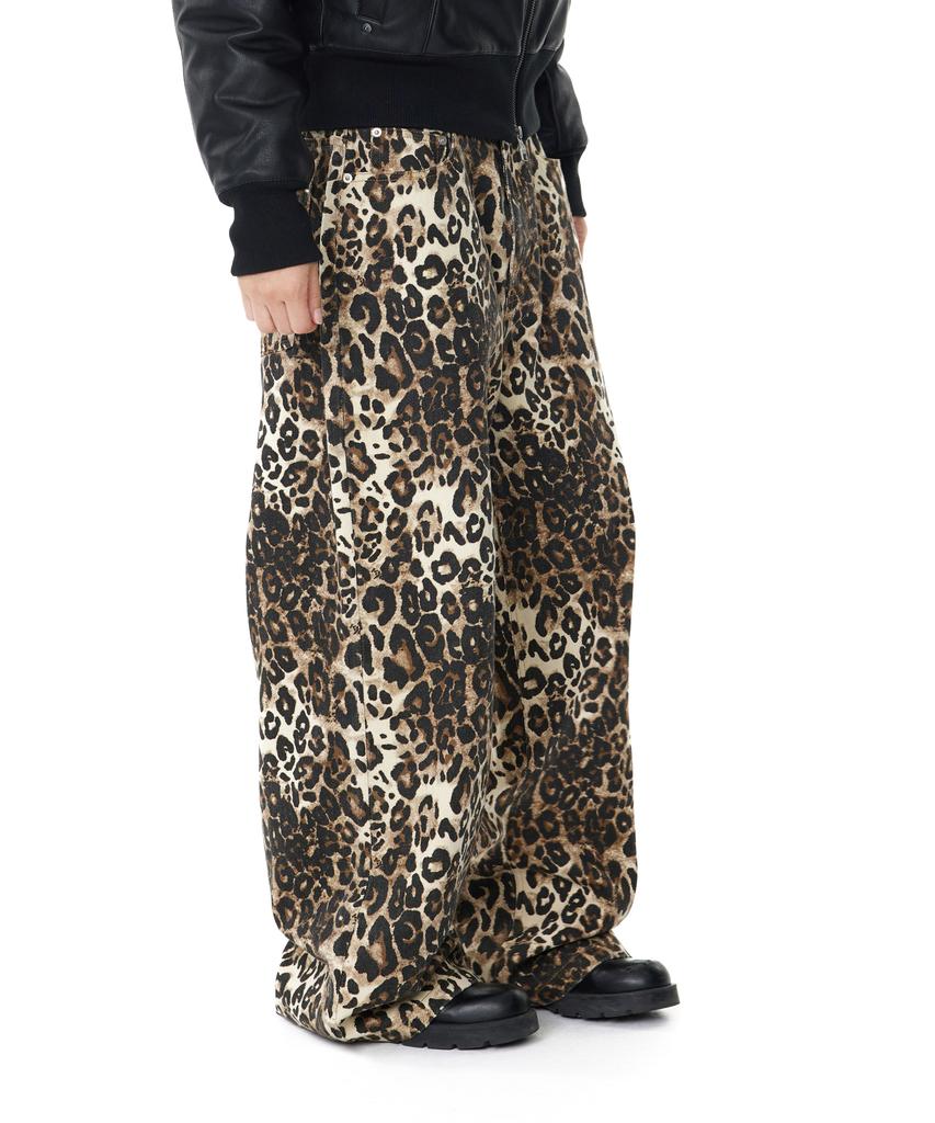 AAKAM Leopard Pattern Cotton Pants (Brown)