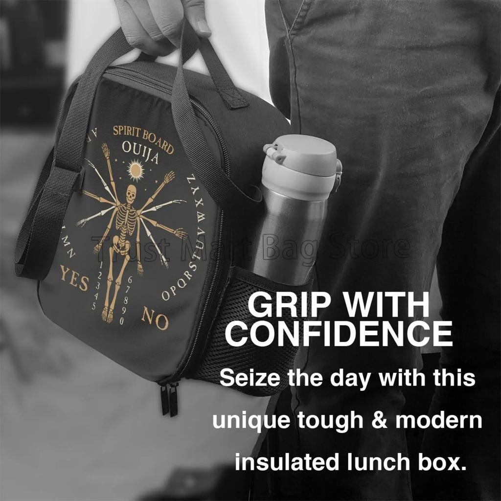 Skeletons Insulated Lunch Bag with Adjustable Shoulder Strap Reusable Zipper Cooler Bento Tote Bags