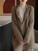 Women's V-neck Long Sleeve Wool Knit Cardigan - Autumn/Winter Tassel Style