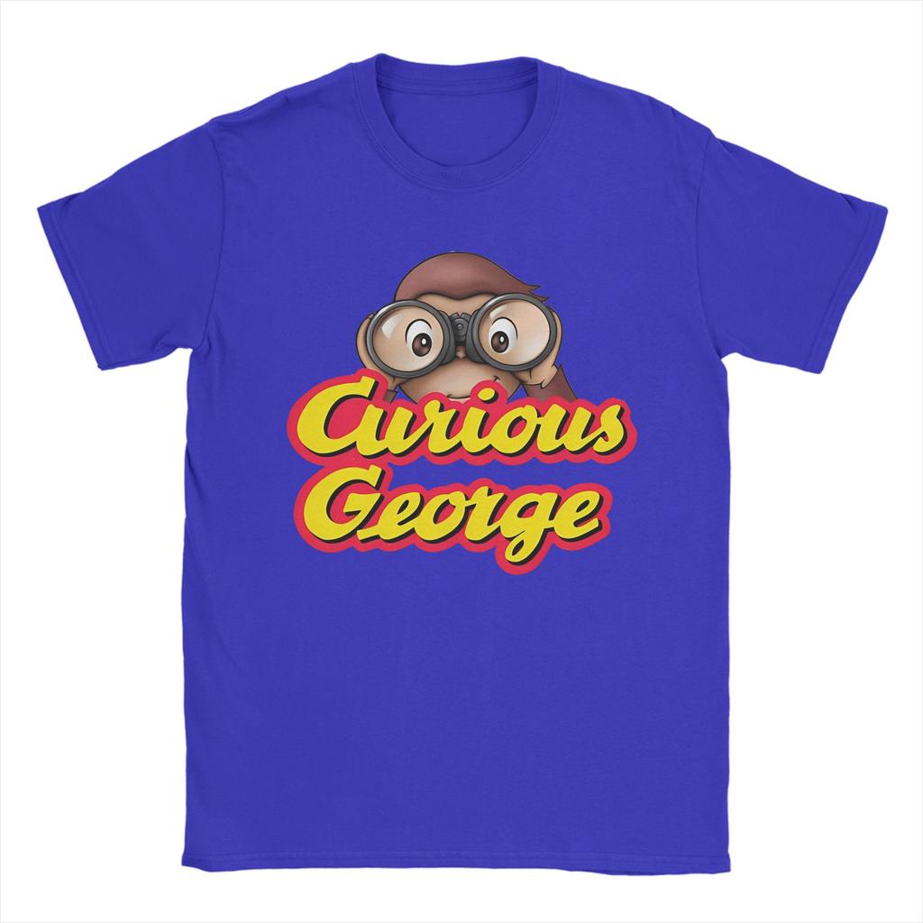 Męskie Damskie Urocze Małpka George Koszulki Bawełniane Topy Nowość Krótki Rękaw Okrągły Dekolt T-shirty 4XL 5XL Koszulka