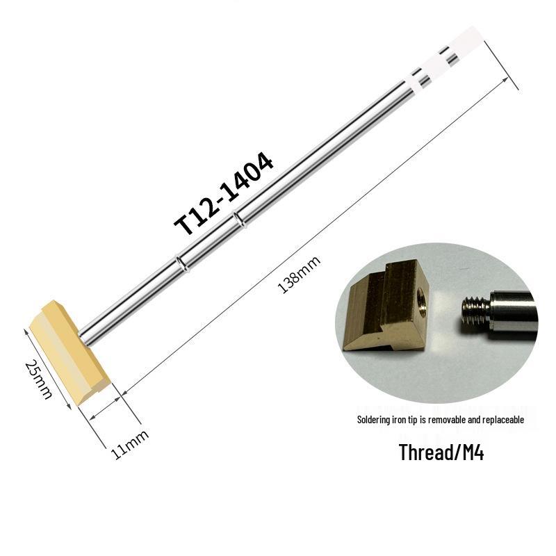 T12 Chisel Type Soldering Iron Tip - Wide, Enlarged, and Flat Spatula Type