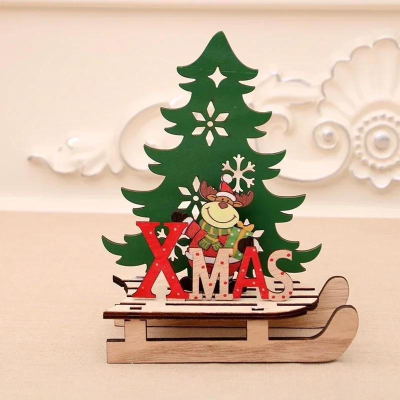Wooden Elk Christmas Decoration for Home Splice Deer Xmas Ornaments Kids Gift for Home Christmas Party Decorations