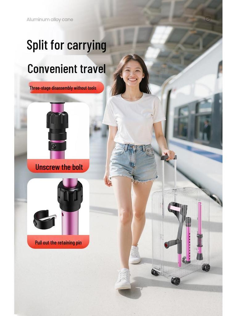 Składane lekkie kule łokciowe ze stopu aluminium: Amortyzująca, Antypoślizgowa, Podpórka do chodzenia typu pachowego