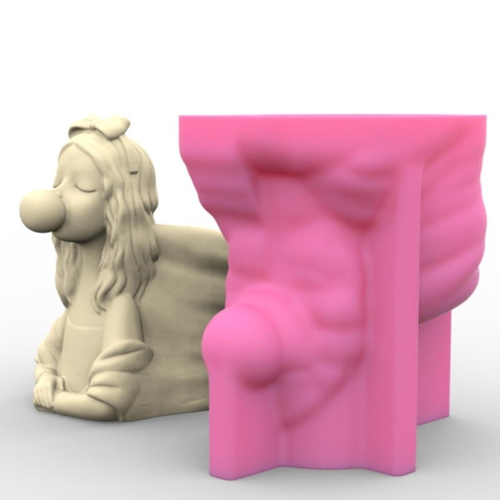 Blubberblasen Mädchen Silikon Topf Form Sukkulenten Blumentopf Ton Zement Gips Formen DIY Haus Garten Blumentöpfe Form