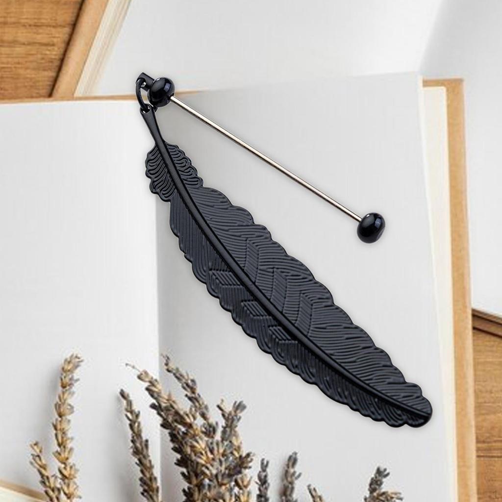 Metal Feather Bookmark, DIY Beadable Hook Book Marker for Kids, Adults