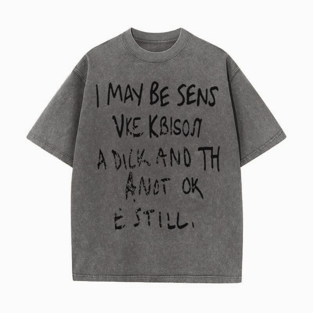 220GSM Bavlněné tričko s kyselým praním 100% Pánské nebo dámské Streetwear Vintage Letní potištěné tričko