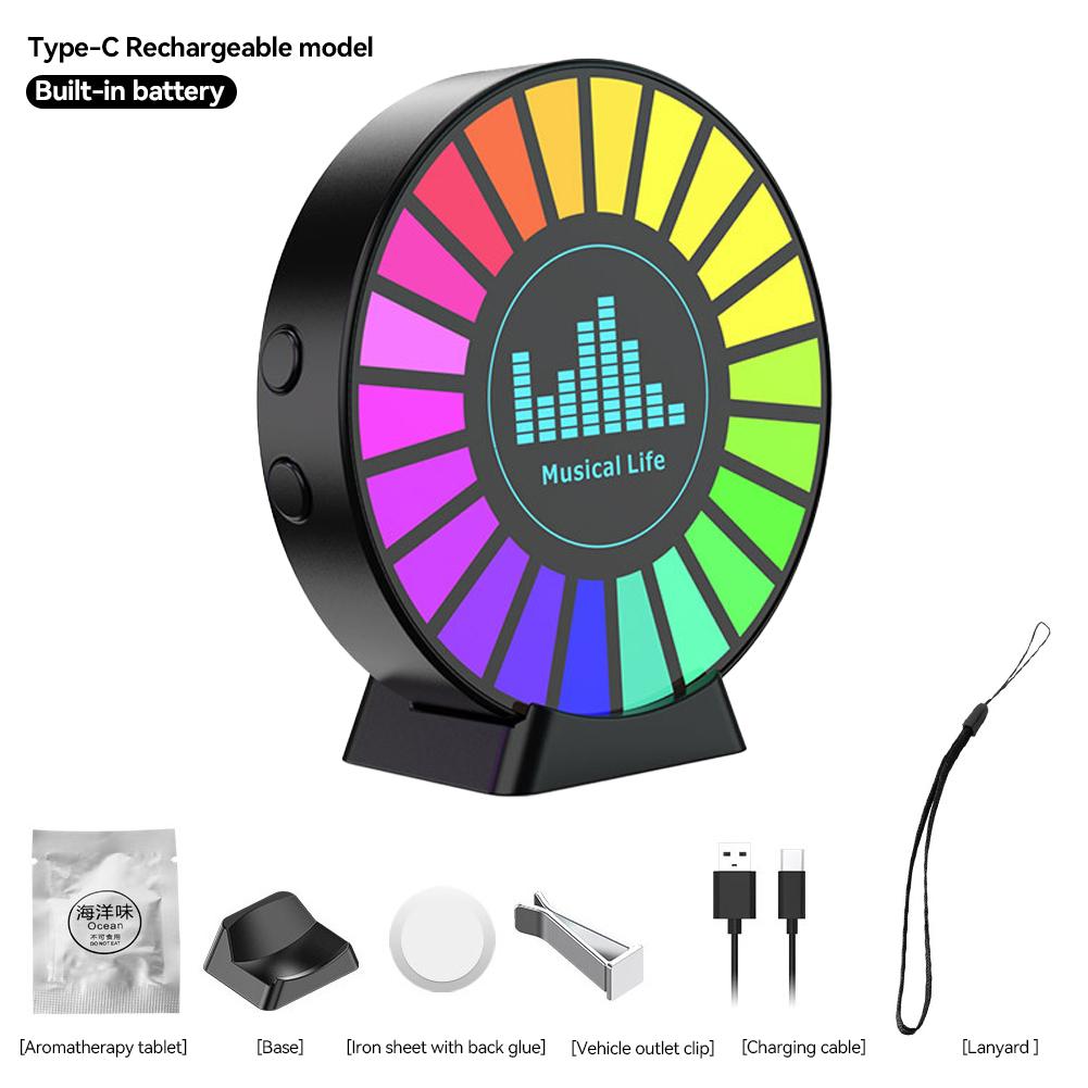 

Автомобильный освежитель воздуха Atmosphere Light Интеллектуальное управление через приложение Ароматерапевтическая лампа Беспроводной пульт дистанционного управления Music Rhythm Light