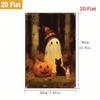 Lemos Halloween Ghost Pumpkin Cat Metal Sign 8x12 Inch 2D Vintage Tin Wall Plaque Waterproof Rust-Proof Hanging Decor