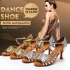 Chaussures de danse latine à talon moyen pour femmes, chaussures de danse latine pour dames, chaussures de danse de salon pour femmes, talon de 7 cm