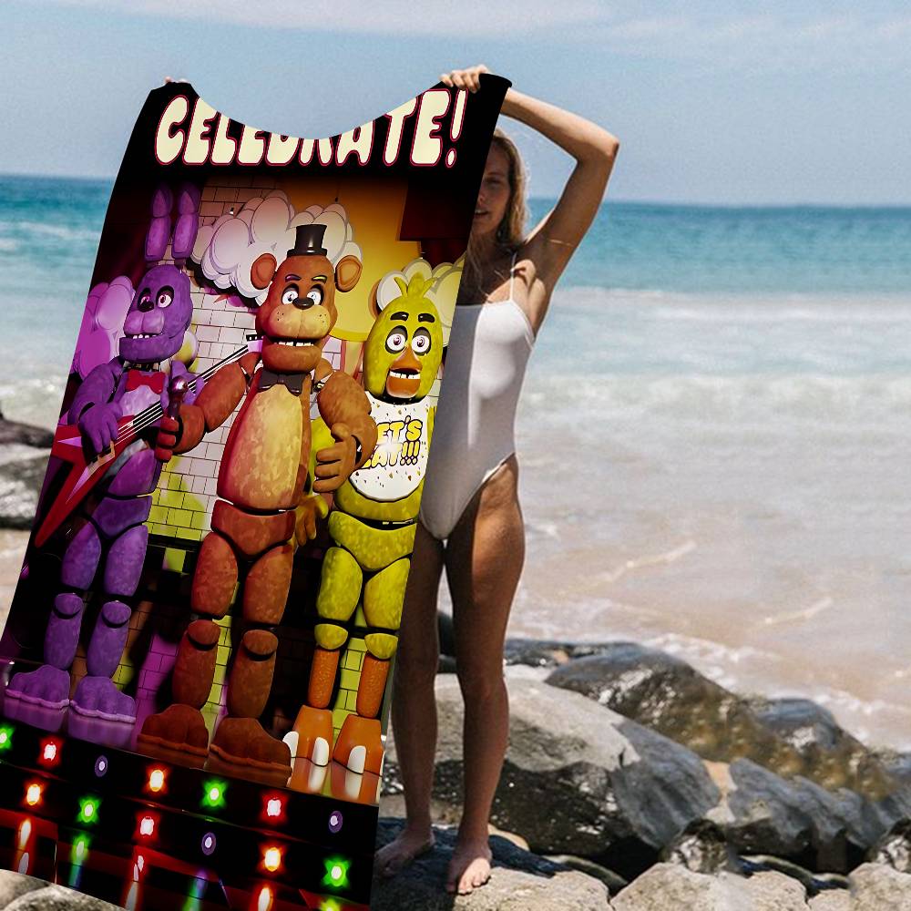 Anime F-Fnaf F-Five-N-Nights-At-F-Freddys Microfiber Blanket Quick Drying Beach Towels Oversized Printing Super Absorbent Pool
