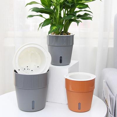 Blumentopf, auffälliger, hitzebeständiger Kunststoff-Blumentopf mit automatischer Wasseraufnahme und Baumwollseilen für Zuhause